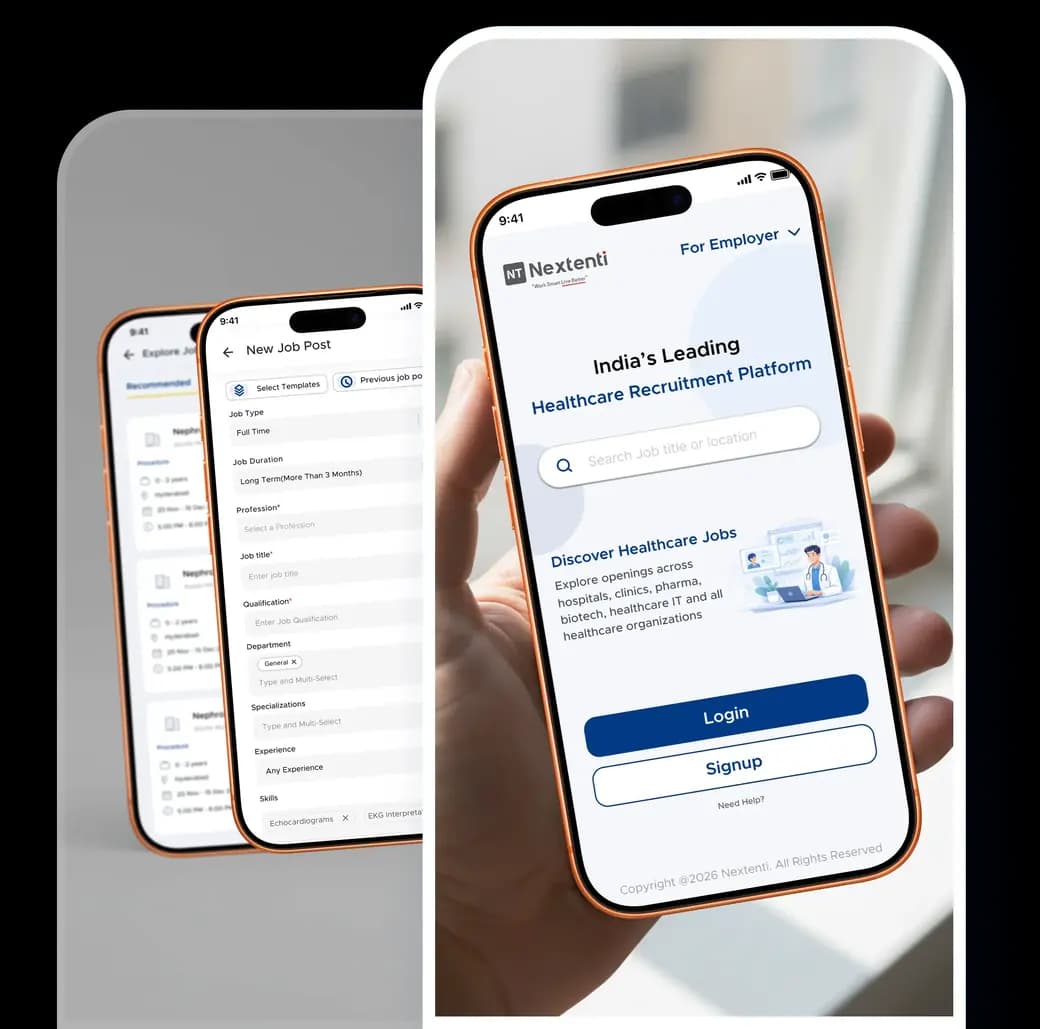 Nextenti mobile app on iPhone Nextenti mobile app on iPhone